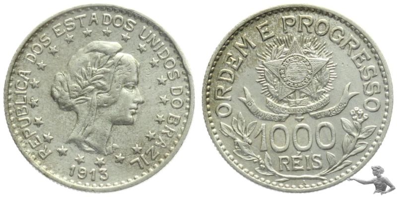 Brasilien 1000 Reis 1913